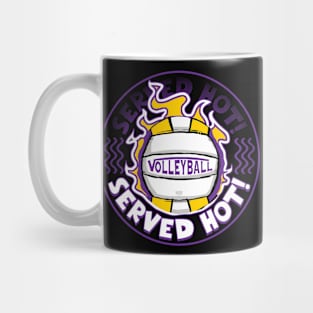 Volleyball Served Hot Purple Yellow Vball Mug